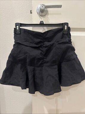Zara Black Mini Skort with Ruching